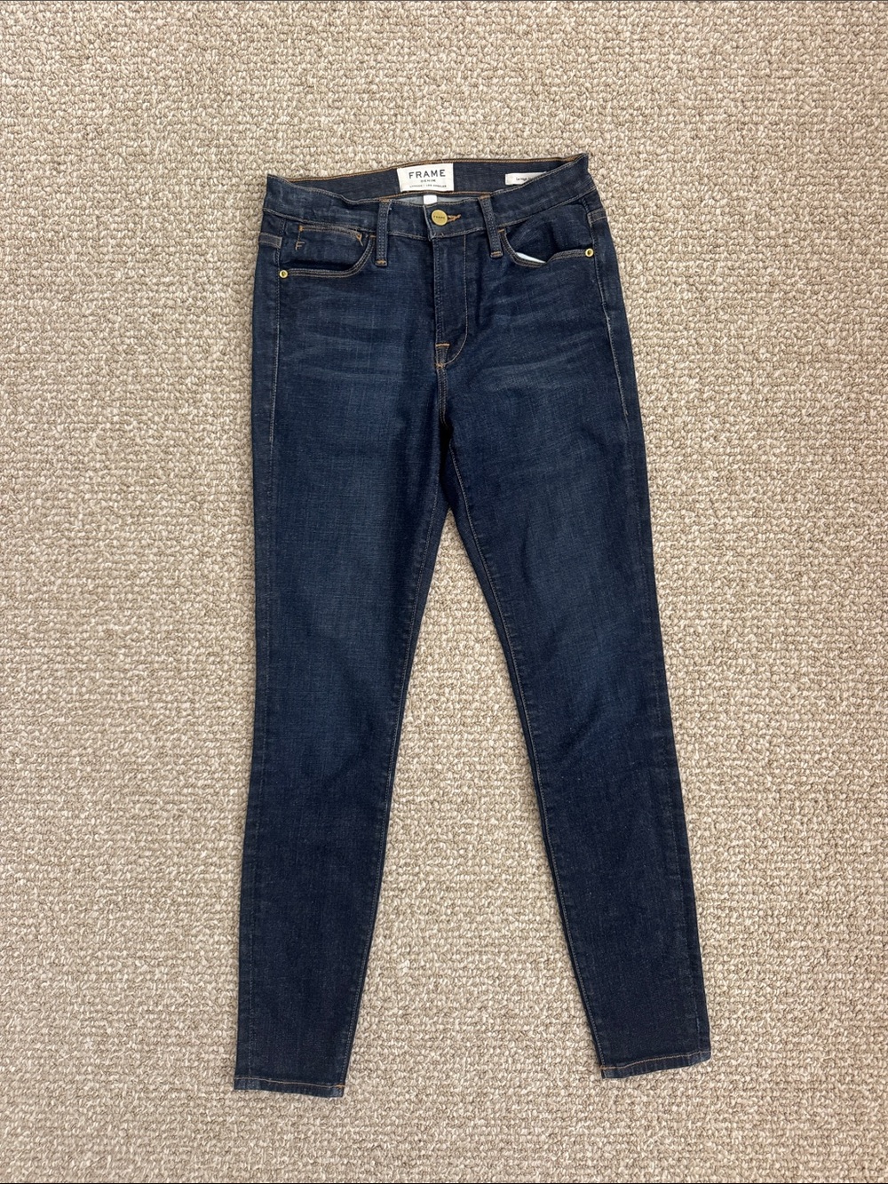 Frame Denim Skinny Jeans in Dark Indigo